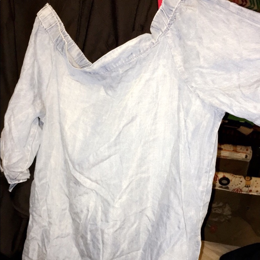 Off the shoulder denim top